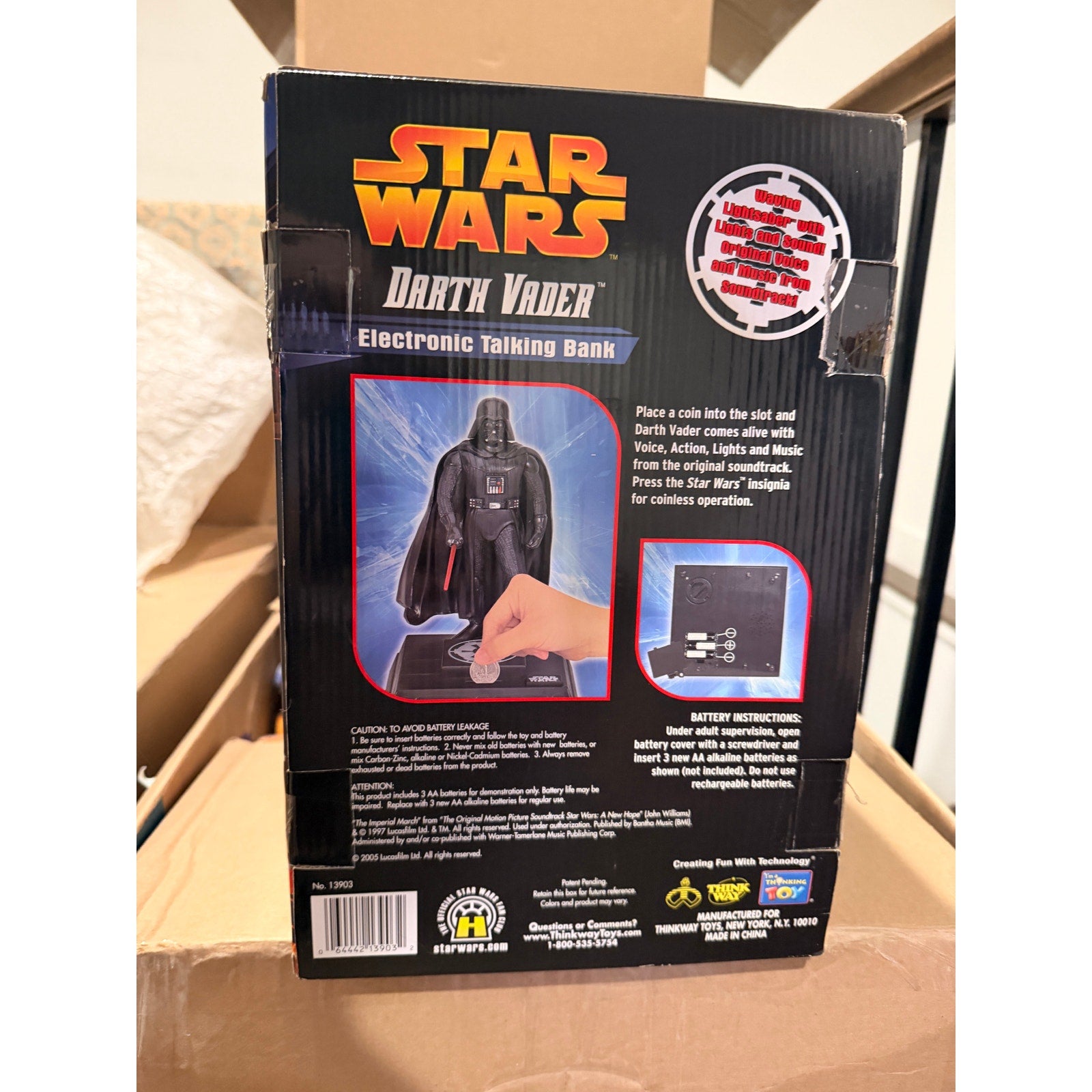 NIB 1997 Thinking Toy Star Wars Electronic Talking Bank Earth Vader
