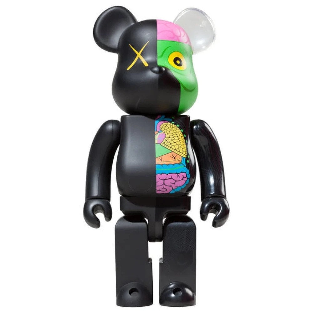 KAWS Black Dissected 400% Be@rbrick OriginalFake 2008