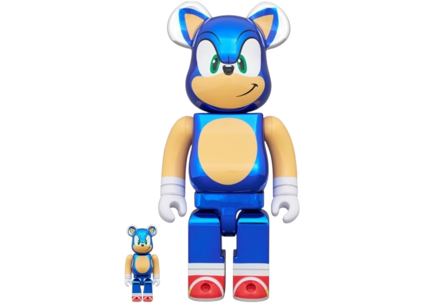 Bearbrick Sonic the hedgehog chrome 400/100 set