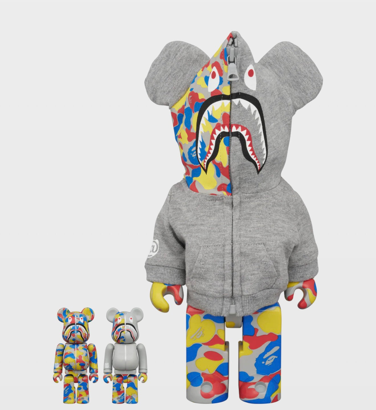 PRE ORDER- BE@RBRICK BAPE(R) CAMO SHARK MCT 30th ANNIV. 100% & 400% 3 PCS SET