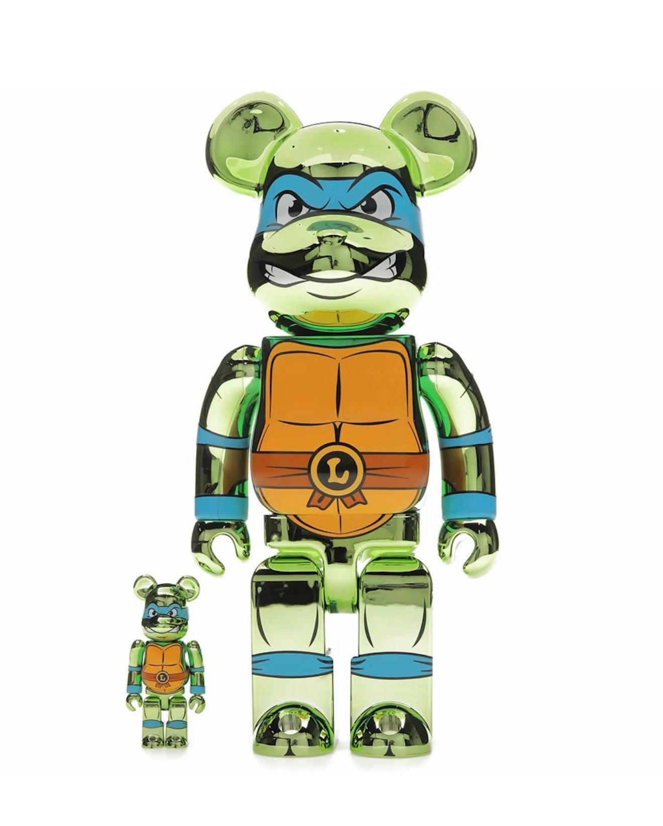 Bearbrick Teenage Mutant Ninja Turtles Leonardo Chrome 400/100 Set