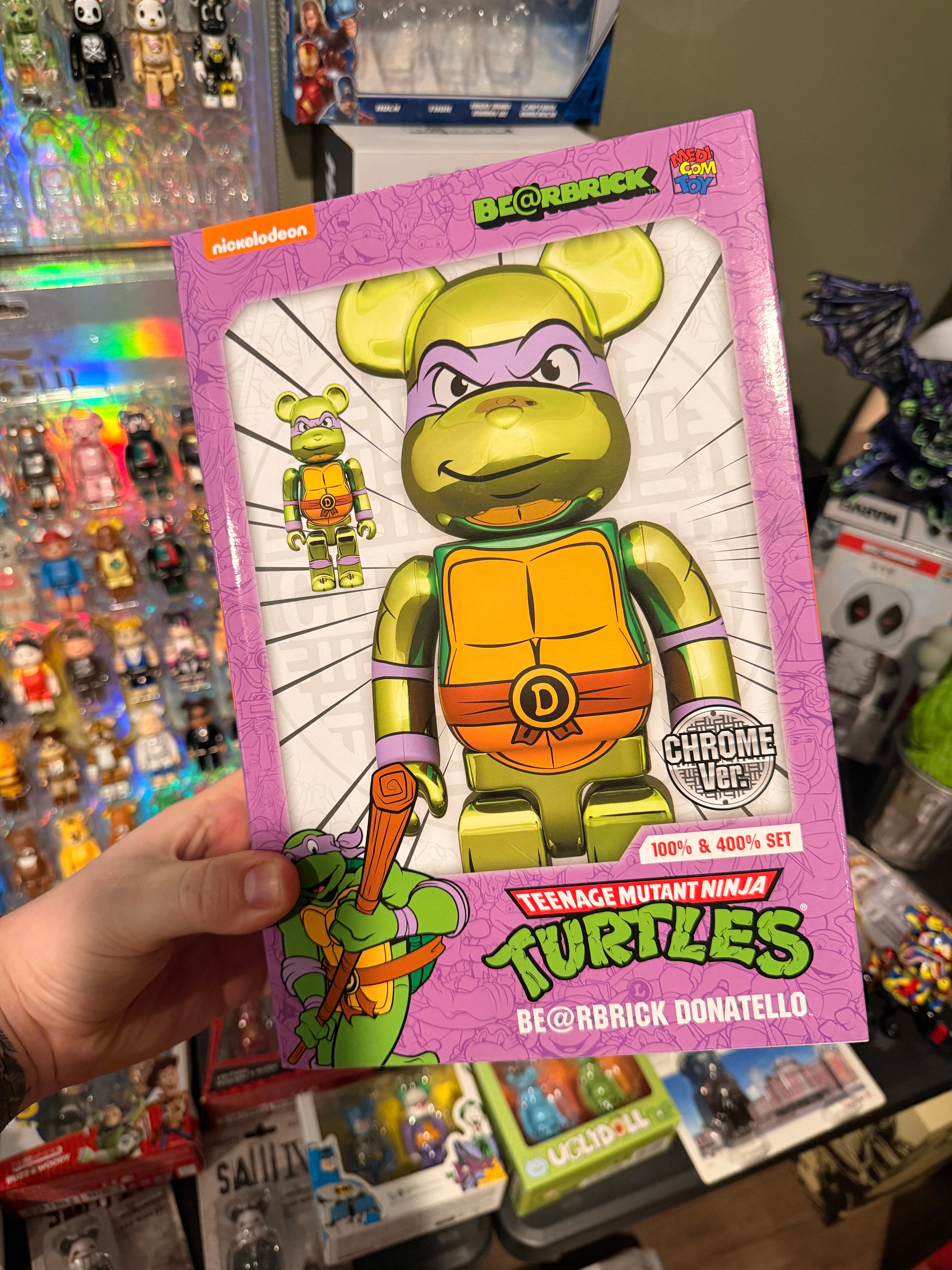 Bearbrick TMNT Chrome Donatello 400/100 Set